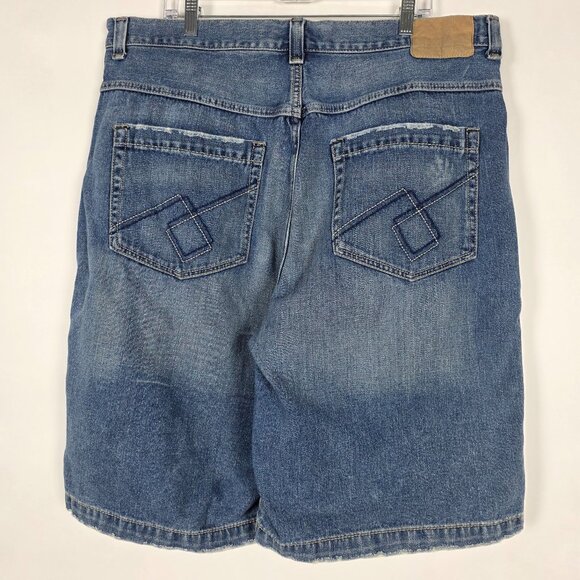 Vintage Y2K JNCO Carson Baggy Relaxed Mens Size 40 Blue Denim Shorts - Picture 2 of 9